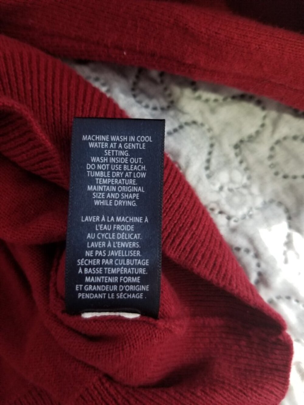 Hudson North Men's Pima Cotton Red V-Neck Sweater Size Medium - Picture 4 of 7